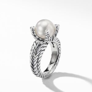 David Yurman Silver Ring with Pearl